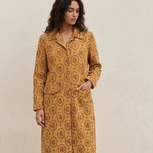 Snak Vintage Anthropologie Floral Velvet Longline Blazer Retro Bohemian 12